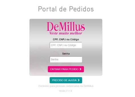 passa pedido da demillus|Portal de Pedidos